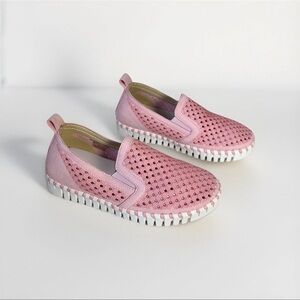 Ilse Jacobsen Tulip 140 Pink Loafers Laser Cut Shoes Girl's Size EU-33/US 2